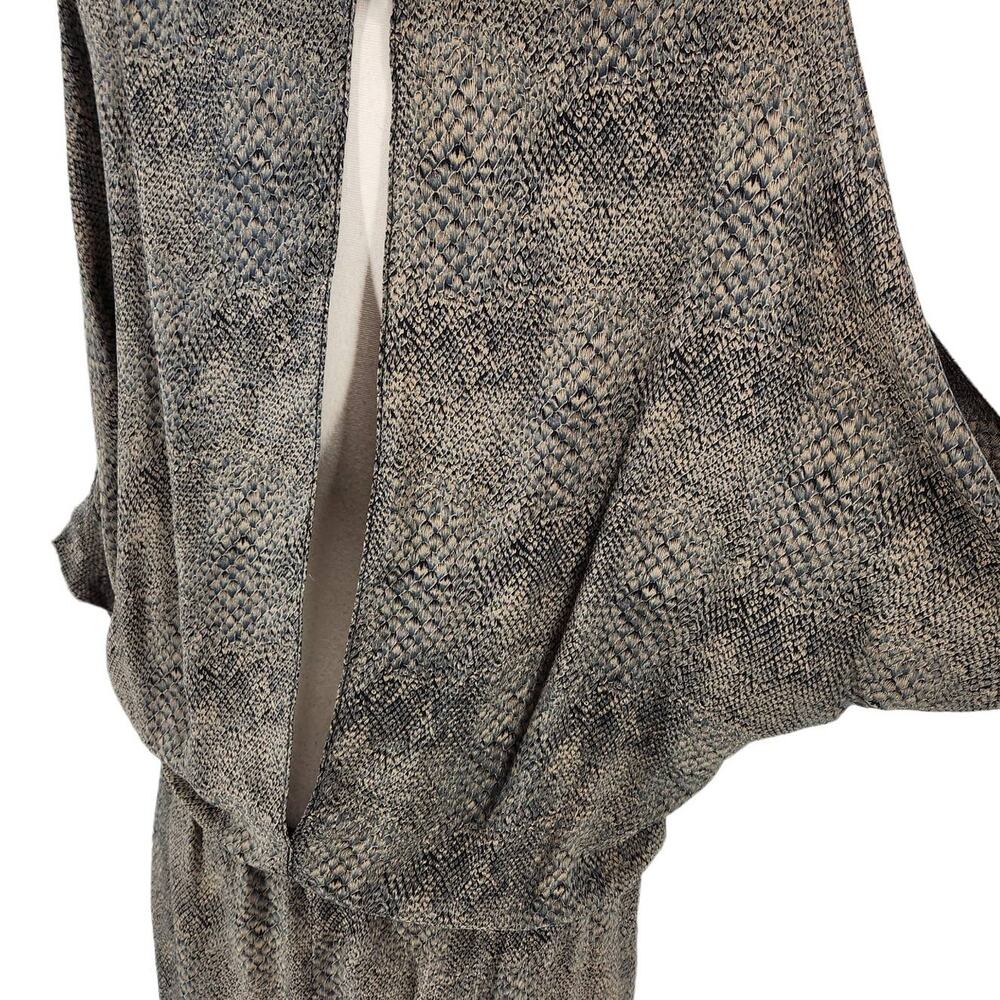 Karina Grimaldi Snake Print Deep V Open Back Silk Dress - Picture 6 of 9